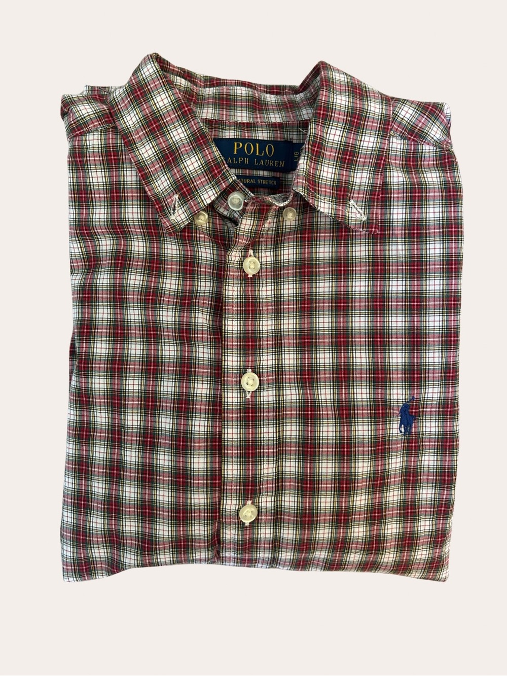 Polo Ralph Lauren Boys Plaid Button Down Shirt L 14/16 Long Sleeve